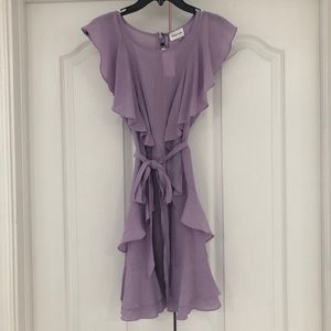 Lavender tie waist dress